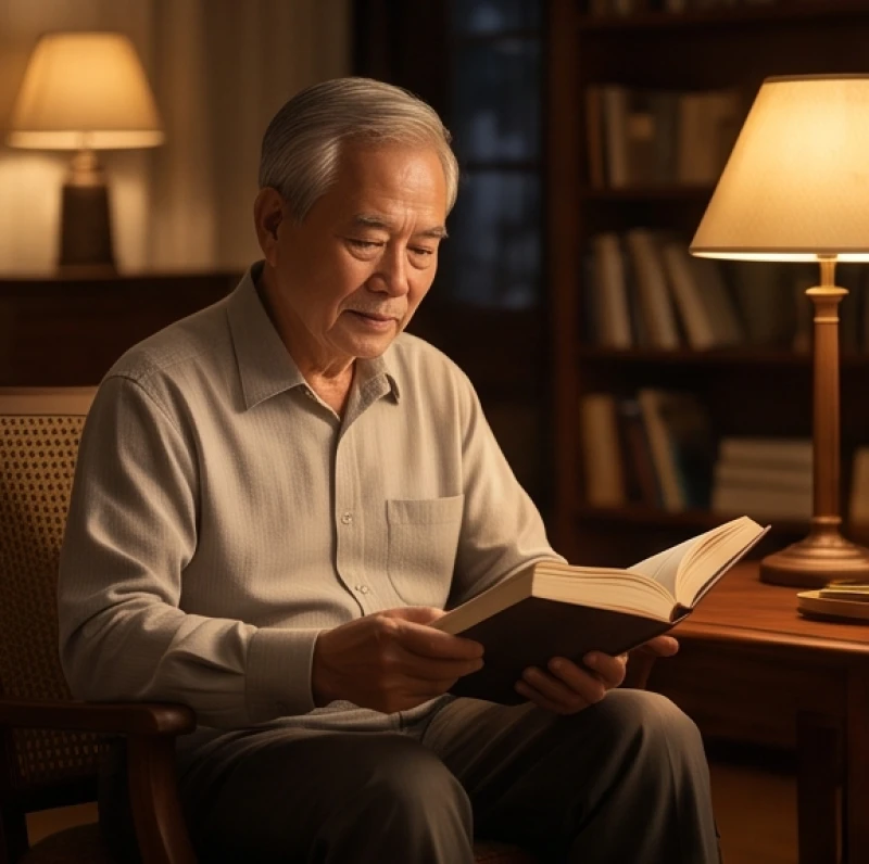 Tử vi tuổi Đinh Mùi 1967 năm 2027: Cách cúng sao và mượn tuổi 4 Người đàn ông Đinh Mùi ngồi tĩnh lặng đọc sách, duy trì sự bình ổn trước sao Kế Đô
