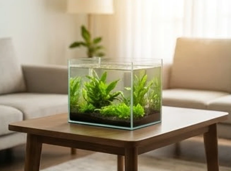 Bể cá cảnh nhỏ đặt giữa phòng khách giúp làm dịu năng lượng xung đột cho tuổi mậu thìn 1988