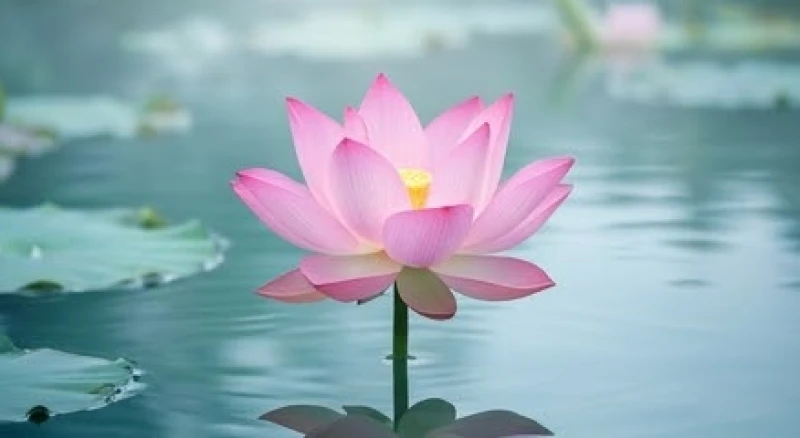 Mơ Thấy Hoa Màu Hồng: Giải Mã Điềm Báo & Bộ Số May Mắn 3 Bông hoa sen màu hồng thanh tao vươn lên nở rực rỡ giữa mặt hồ nước trong vắt tĩnh lặng