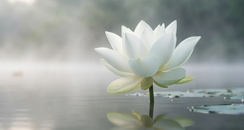 Mơ thấy hoa sen trắng vươn lên từ mặt nước bình lặng mang đến cảm giác tinh khiết và an nhiên