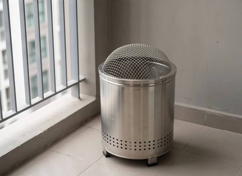 Sử dụng lò hóa vàng bằng inox có nắp đậy tại khu vực sân chung cư để đảm bảo an toàn phòng cháy