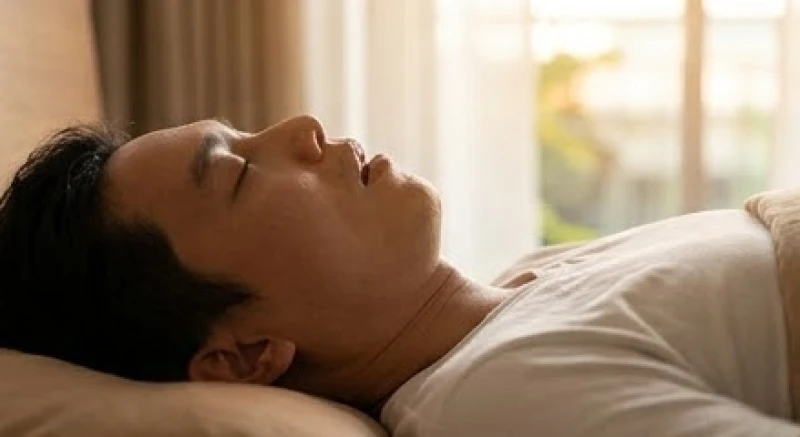 Sặc nước bọt là điềm gì: Tra cứu 12 khung giờ & dấu hiệu y khoa 4 Người bệnh nằm ngửa ngáy to dễ bị sặc nước bọt do đường thở thu hẹp trong hội chứng ngưng thở khi ngủ