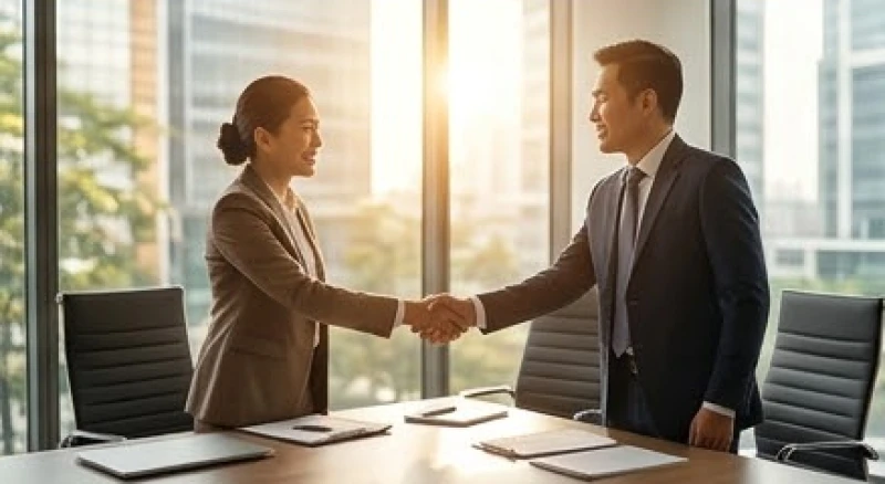 Tuổi Thìn sinh năm bao nhiêu: Bảng tra cứu Can Chi và số tuổi 6 Hai doanh nhân tươi cười bắt tay ký kết hợp đồng trong không gian văn phòng làm việc sang trọng và hiện đại