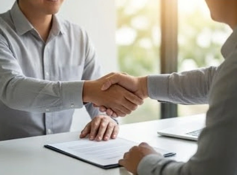 Tử vi trọn đời tuổi Đinh Mão 1987 nam mạng: mốc vận hạn & hợp kỵ 6 Hai người đàn ông bắt tay ký kết hợp đồng làm ăn thuận lợi tại văn phòng