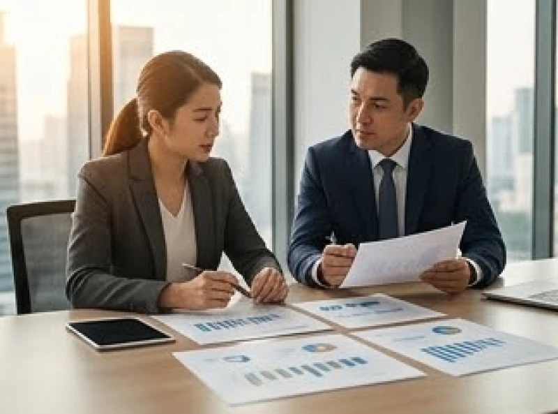 Hai đối tác kinh doanh đang thảo luận hợp đồng và chia sẻ quyền kiểm soát tài chính trong công ty