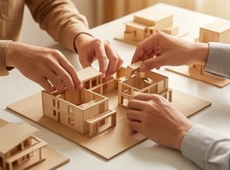 Tuổi Bính Tuất 2006: Cung mệnh, màu sắc và ứng dụng phong thủy 8 Hai bàn tay đang cùng nhau sắp xếp các khối gỗ xây dựng, biểu tượng cho sự hợp tác ăn ý trong công việc