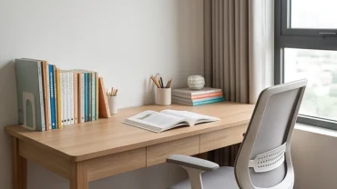 Góc học tập lý tưởng được bố trí chuẩn hướng bàn học cho trẻ tuổi ất mùi 2015 với ánh sáng tự nhiên