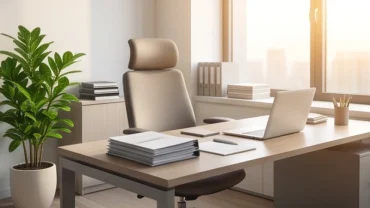 Bàn làm việc gọn gàng được sắp xếp chuẩn phong thủy với không gian sáng sủa giúp hướng bàn làm việc hợp tuổi mão vượng khí