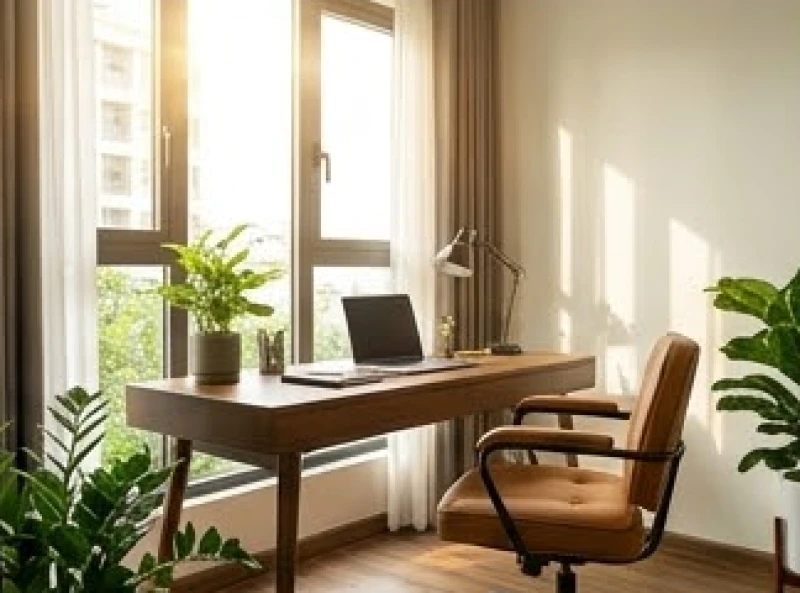 Không gian làm việc tràn ngập ánh sáng tự nhiên được bố trí chuẩn phong thủy cho nam tuổi mậu thìn 1988