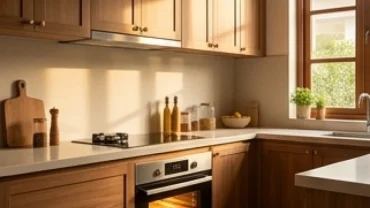 Không gian bếp hiện đại bố trí hướng bếp hợp tuổi Mùi chuẩn phong thủy Bát trạch
