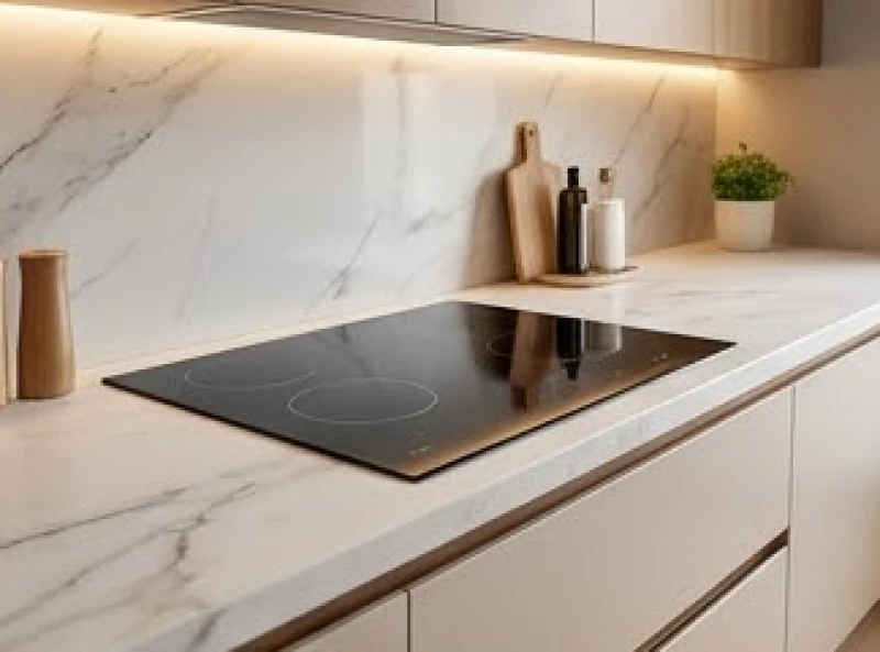 Bếp từ hiện đại đặt theo nguyên tắc tọa hung hướng cát trong không gian nội thất tối giản