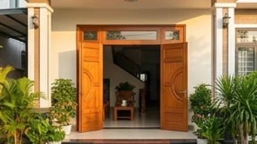 Ngôi nhà với cửa chính khang trang ngập tràn ánh sáng phù hợp cho gia chủ tuổi Thân