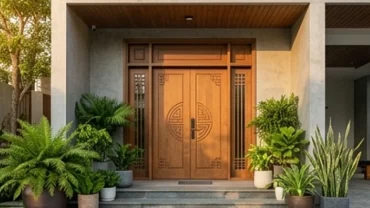 Mặt tiền ngôi nhà hiện đại với hướng cửa chính hợp tuổi tuất giúp đón nhận tối đa tài lộc và vượng khí