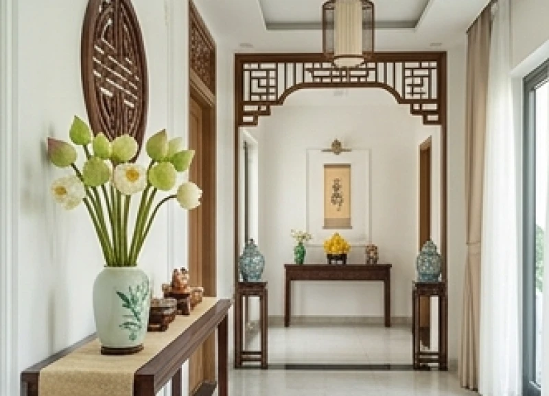 Hướng cửa chính hợp tuổi Thân: Kích thước Lỗ Ban & Hóa giải 3 Không gian cửa ra vào thoáng đãng mang lại sự hòa thuận và năng lượng tích cực