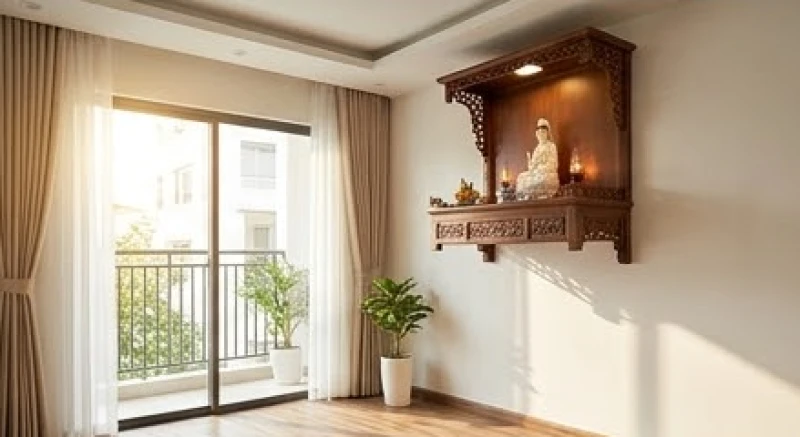 Văn khấn Phật Bà Quan Âm tại nhà: Trọn bộ bài cúng và nghi thức 4 Không gian thờ Phật Quan Âm được bố trí ở nơi trang trọng, đón ánh sáng tự nhiên và cao hơn bàn thờ gia tiên