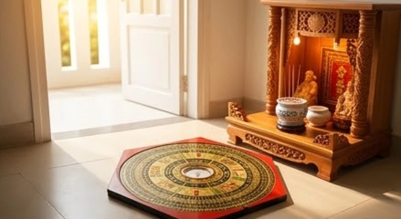 Vị trí đặt bàn thờ Thần Tài hướng ra ngoài cửa chính để đón nhận luồng tài lộc mới