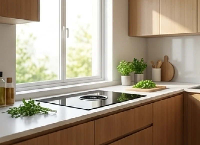 Kỷ Mùi 1979 hợp hướng nào: Hướng nhà, bếp và cách hóa giải 6 Hệ tủ bếp hiện đại với bếp nấu đặt tại góc khuất và xoay mặt ra hướng tốt đón nhận luồng cát khí