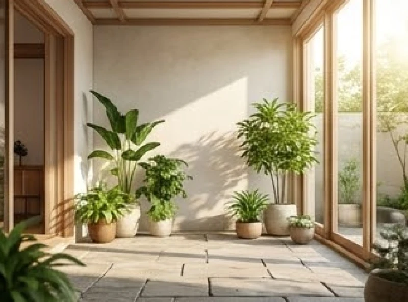 Thiết kế sân hiên thoáng đãng đón gió mát từ hướng Đông Nam cho nữ gia chủ