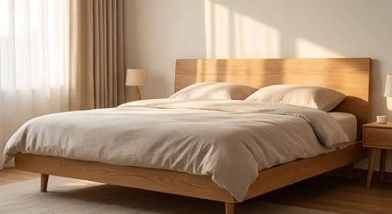 Giường ngủ bằng gỗ tự nhiên kê cao đón hướng diên niên tốt lành cho sức khỏe