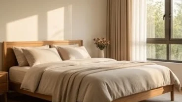 Không gian bố trí hướng giường ngủ hợp tuổi mão với ánh sáng tự nhiên ngập tràn