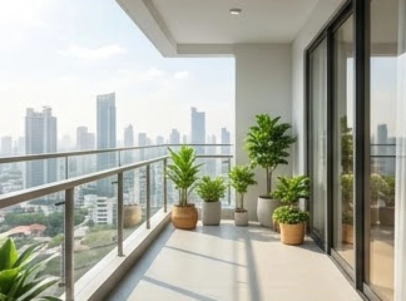 Hướng Cửa Chính Hợp Tuổi Mão: Đo La Bàn & Kích Thước Lỗ Ban 6 Ban công căn hộ chung cư cao tầng đón gió và ánh sáng mặt trời tự nhiên