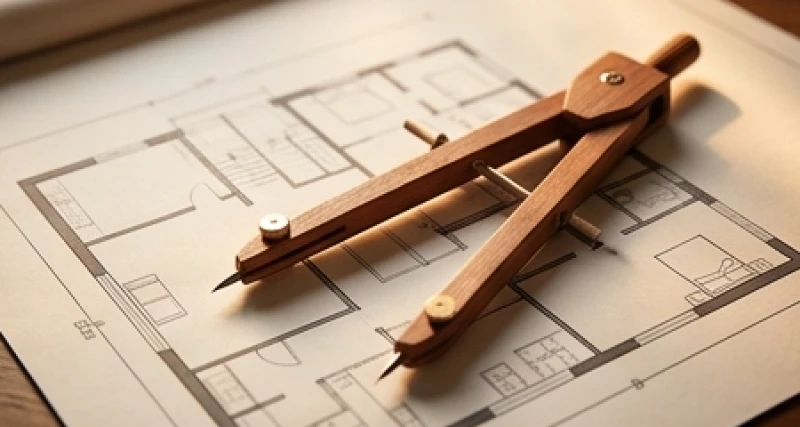 Tuổi Tuất sinh năm bao nhiêu: Bảng tra cứu mệnh và tử vi 2025 8 Chiếc la bàn gỗ phong thủy được đặt cẩn thận trên bản vẽ thiết kế mặt bằng của ngôi nhà