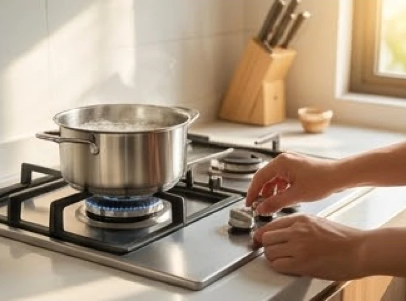 Bính Tuất 1946 hợp hướng nào: Bố trí nhà ở & hóa giải hướng xấu 7 Người nội trợ đứng nấu ăn tại bếp gas với núm vặn hướng ra không gian mở