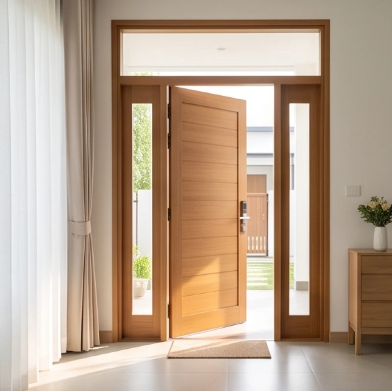 Ngôi nhà có cửa chính rộng rãi đón trọn vượng khí từ hướng sinh khí mát mẻ