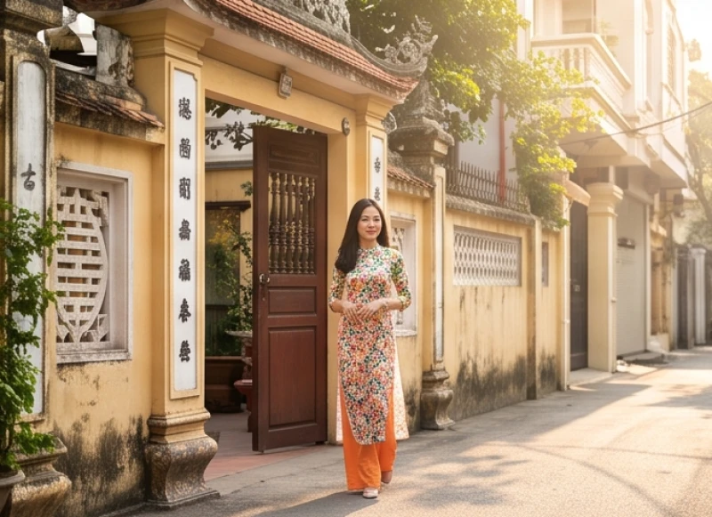 Gia chủ bước ra khỏi cổng chính và rẽ về hướng Hỷ thần để đón cát khí trong buổi sáng mùng 1