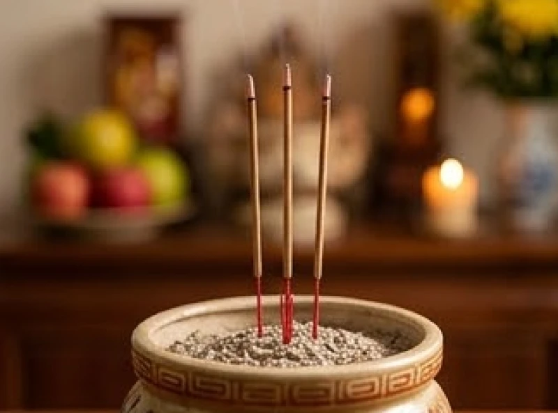 Văn khấn Nôm tại nhà: Trình tự bài bản và giải nghĩa từ vựng 7 Những nén hương trong bát hương bằng gốm đã cháy được hơn hai phần ba chiều dài