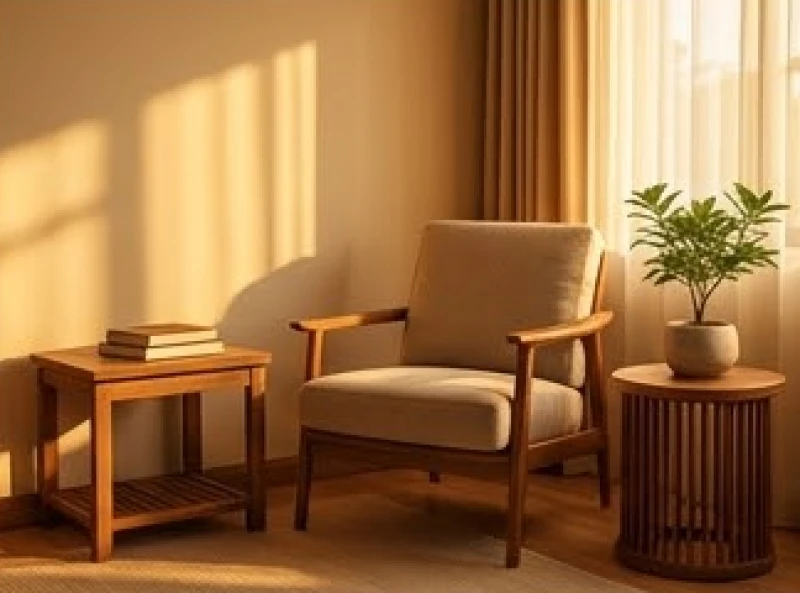 Góc thư giãn thoáng đãng được bố trí tinh tế ở hướng Tây Nam của ngôi nhà