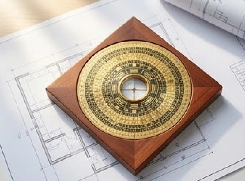 La bàn phong thủy chỉ về hướng Đông Bắc và Tây Bắc, vốn là các hướng đón vượng khí tốt nhất cho cung Khôn