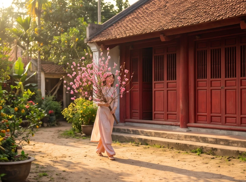Chiếc la bàn đồng cổ điển chỉ hướng Tây Nam đón tài lộc vào sáng mùng một