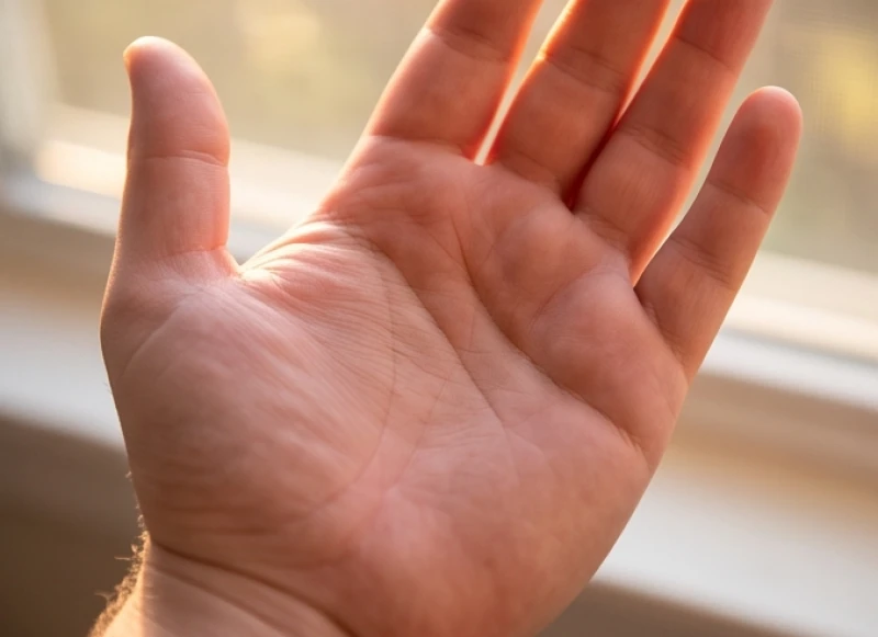 Vùng trũng giữa lòng bàn tay hay còn gọi là huyệt Lao cung tỏa sắc hồng nhuận