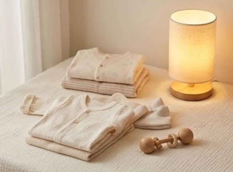 Góc chuẩn bị đồ sơ sinh cho em bé với những vật dụng mềm mại và gam màu ấm áp dễ chịu