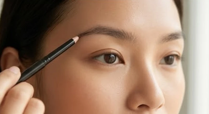 Xác định ba điểm vàng trên khuôn mặt bằng chì kẻ mảnh để tạo dáng hài hòa cho hàng lông mày thưa