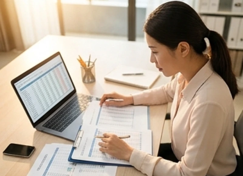 Tuổi Sửu hợp nghề gì: Phân hóa nam nữ và lĩnh vực rủi ro 2 Nữ nhân viên kế toán tuổi Sửu tập trung rà soát các báo cáo tài chính tại văn phòng