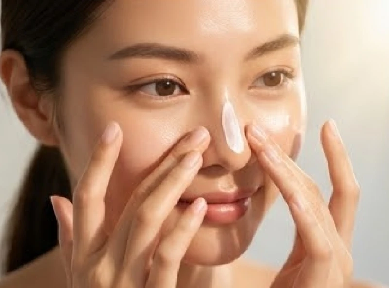 Thao tác thoa kem chống nắng bảo vệ vùng da mũi nhạy cảm sau khi lớp mài nốt ruồi đã bong tự nhiên