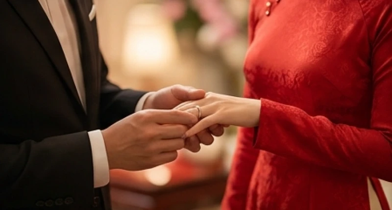 Khoảnh khắc trao nhẫn cưới thiêng liêng đánh dấu cái kết viên mãn cho một tình yêu đẹp