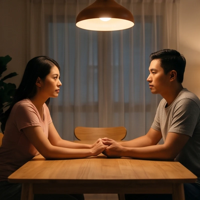 Cặp đôi nắm tay nhau trò chuyện chân thành để gỡ bỏ hoài nghi
