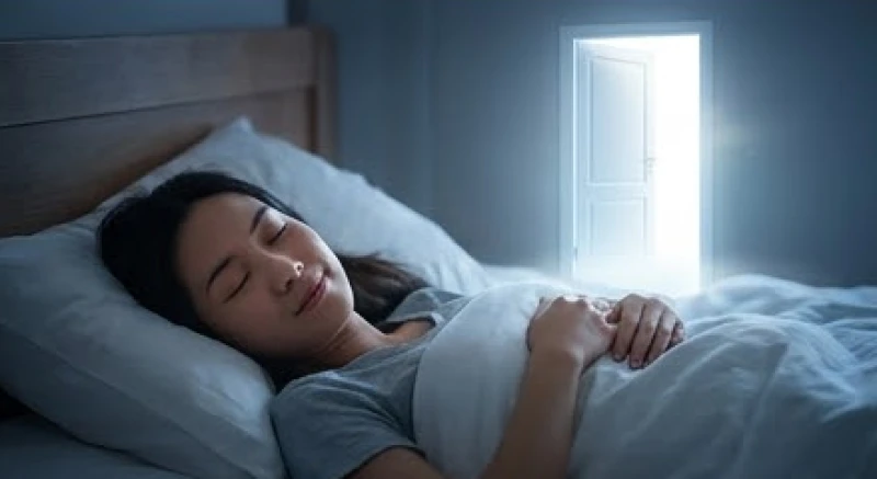 Nét mặt thư giãn của một người vừa hít thở sâu và gỡ bỏ được gánh nặng vô hình trước khi chìm vào giấc ngủ