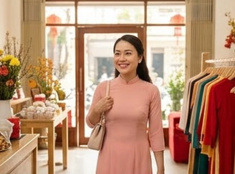 Vị khách đầu tiên có nụ cười tươi tắn đang bước vào cửa hàng để mở hàng mang lại trường khí tích cực