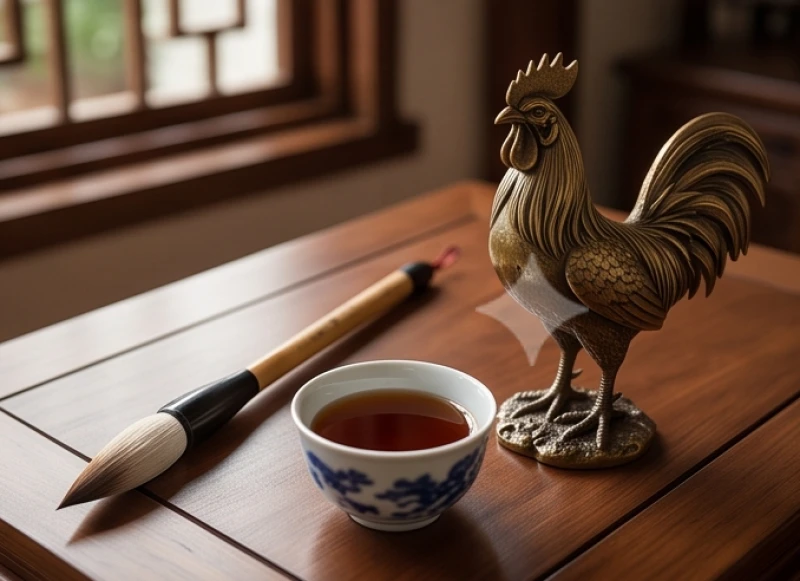 Chuẩn bị các vật phẩm cần thiết như bút lông và nước chè đặc để tiến hành nghi thức điểm nhãn linh vật