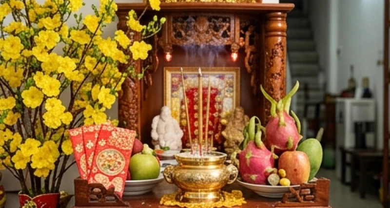 Mâm cúng ngày vía Thần Tài đầu năm mới giúp mang lại may mắn cho việc kinh doanh