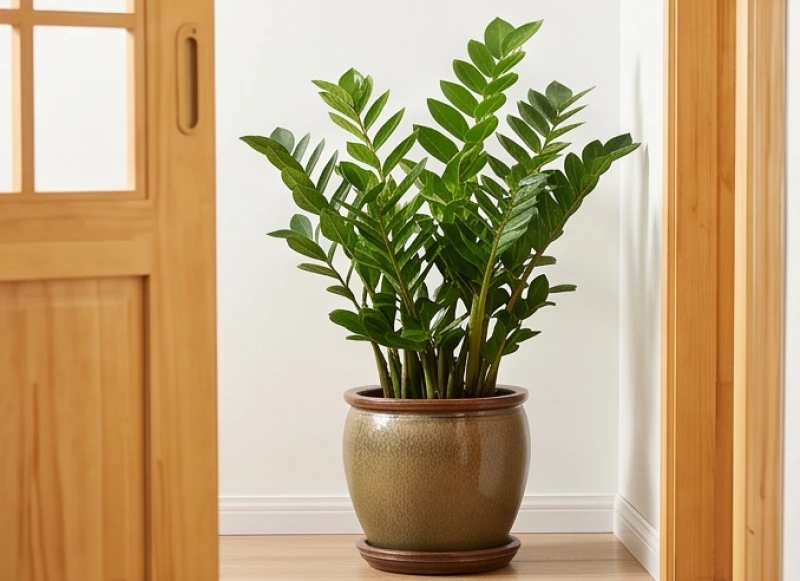 Chậu cây kim tiền xanh tốt đặt trước cửa hàng để đón tài lộc khai trương