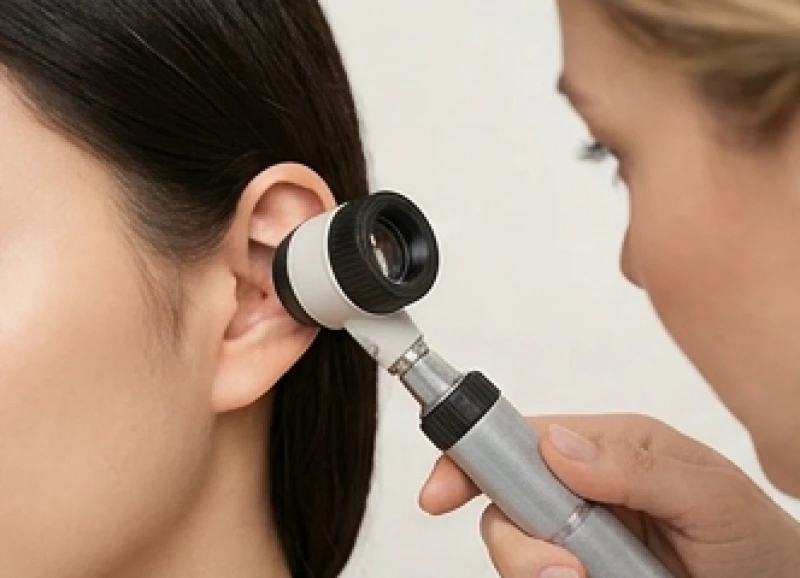Nốt ruồi trong tai: Luận giải tướng số nam nữ và bảng giá tẩy 6 Bác sĩ da liễu đang dùng dụng cụ soi da để kiểm tra cấu trúc nốt ruồi trong tai