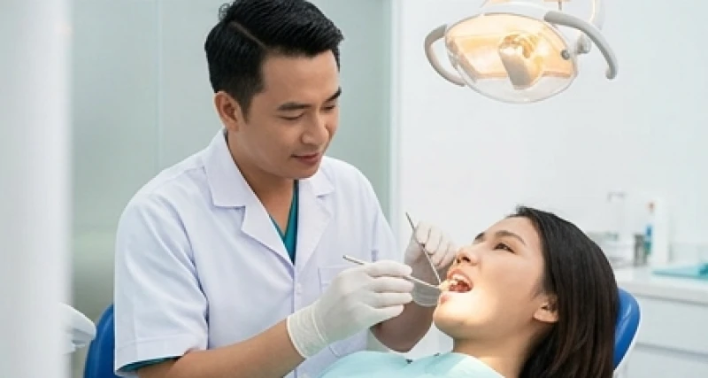 Mơ thấy răng sâu bị vỡ: Điềm báo tâm linh và góc nhìn y khoa 8 Bác sĩ nha khoa đang dùng dụng cụ chuyên dụng để kiểm tra bề mặt men răng cho bệnh nhân