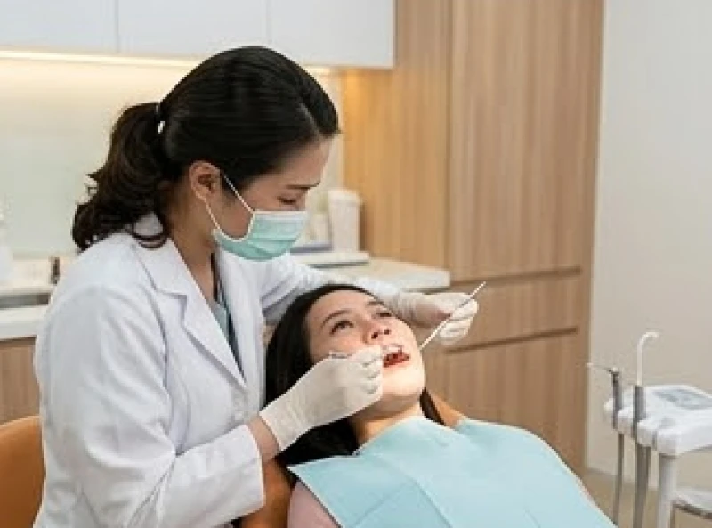 Mơ thấy bẻ gãy răng: Điềm báo tâm lý và sổ mơ tài lộc 7 Bác sĩ nha khoa đang cẩn thận kiểm tra tình trạng mòn men răng và dấu hiệu nghiến răng cho một bệnh nhân