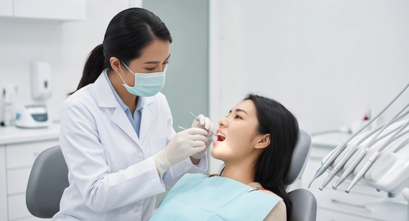 Mơ thấy rụng răng: Điềm báo, con số may mắn và lý giải khoa học 6 Bác sĩ nha khoa đang kiểm tra tình trạng men răng và khớp cắn để xác định nguyên nhân thực tế khiến bạn mơ thấy rụng răng