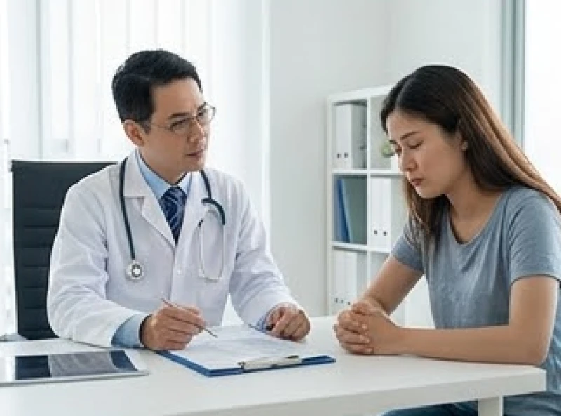 Ngủ mơ nhiều có hại không: Dấu hiệu bệnh lý & cách khắc phục 4 Bác sĩ chuyên khoa thần kinh đang thăm khám và tư vấn cho bệnh nhân mệt mỏi